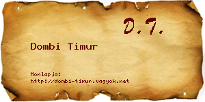 Dombi Timur névjegykártya